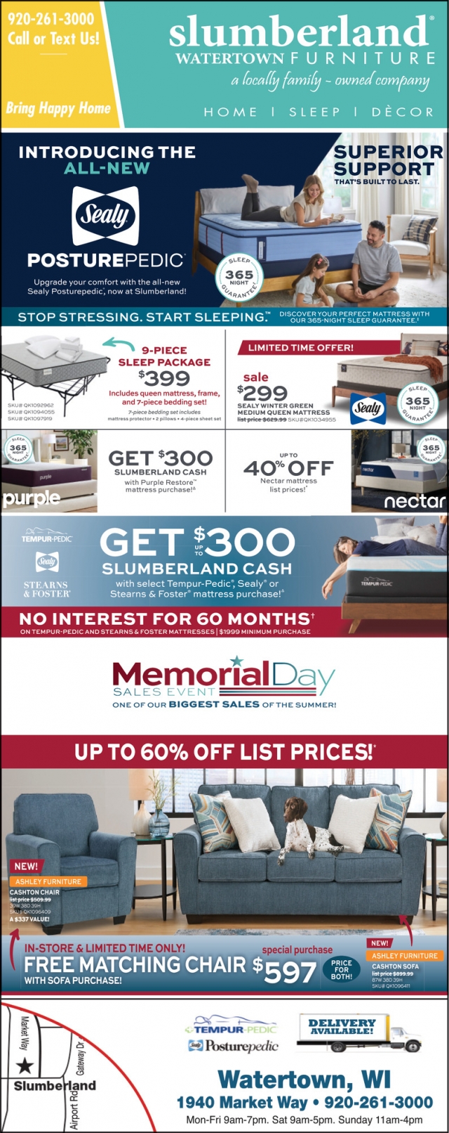 Shop Local. Local Owners. Local Staff., Slumberland Furniture - Watertown, Watertown, WI