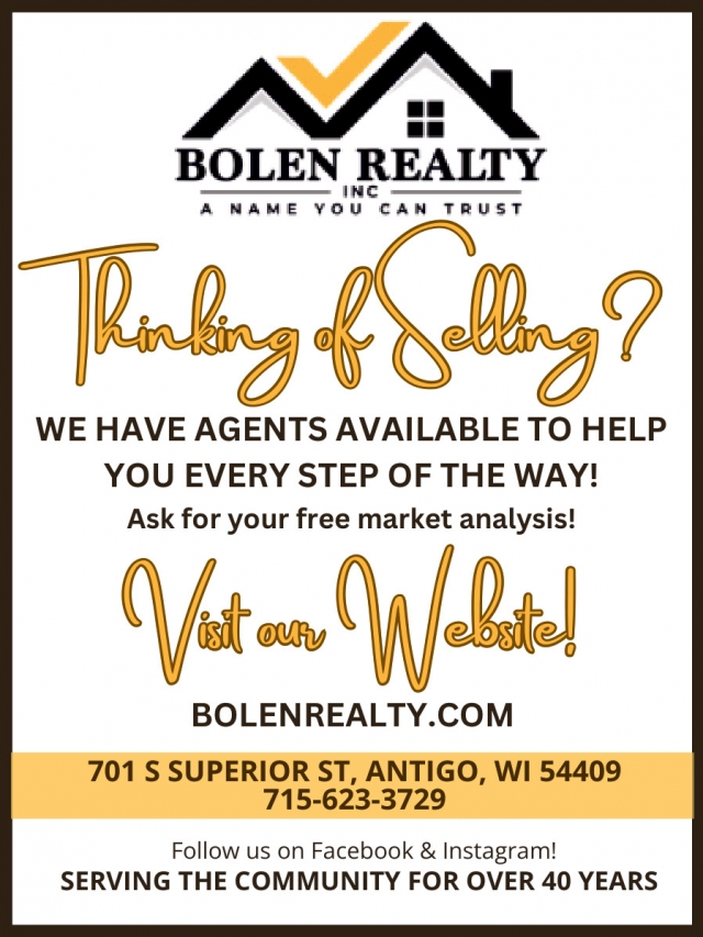 Thinking of Selling?, Bolen Realty, Antigo, WI