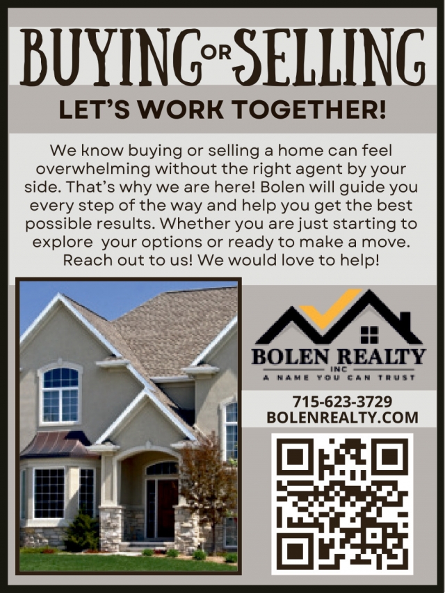 Thinking of Selling?, Bolen Realty, Antigo, WI