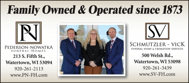 Funeral Homes, Pederson-Nowatka Funeral Homes / Schmutzler - Vick Funeral Home & Cremation Services