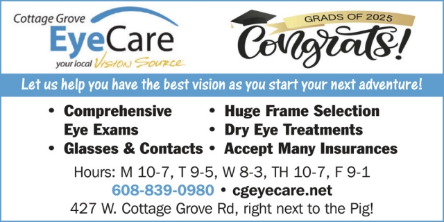 Comprehensive Eye Exams, Cottage Grove Eye Care, Cottage Grove, WI
