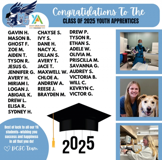 Congratulations to The Class of 2025 Youth Apprentices, Wisconsin Youth Apprenticeship