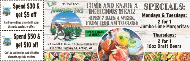 Come and Enjoy a Delicious Meal!, Los Magueyes, Pulaski, WI