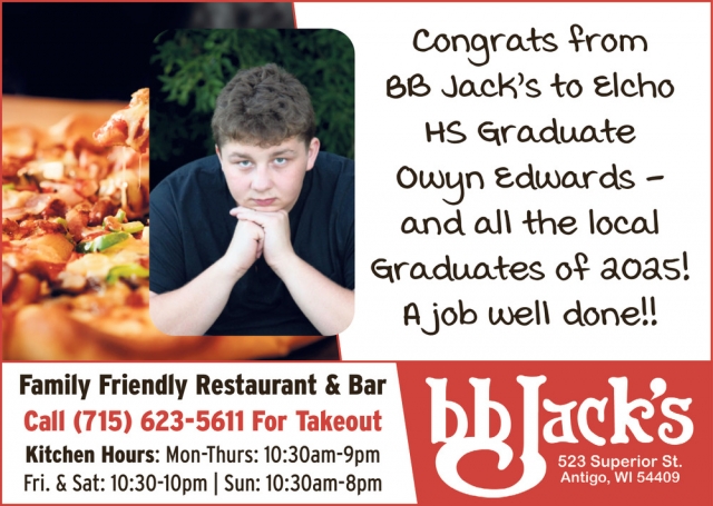 Family Friendly Restaurant & Bar, BB Jack's, Deforest, WI