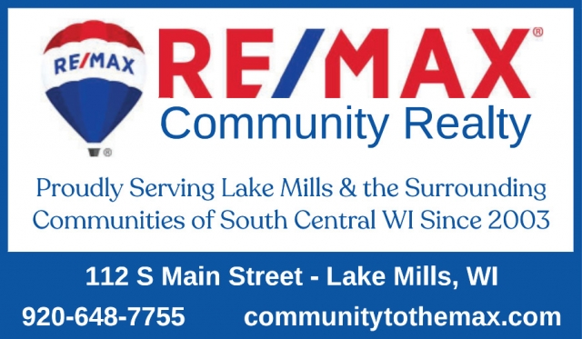 Community Realty, RE/MAX Community Realty, Lake Mills, WI