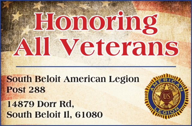 Honoring All Veterans, American Legion Post 288, South Beloit, IL