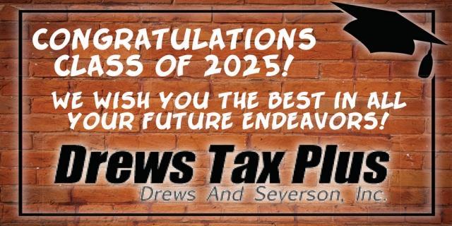 Congratulations Class of 2025!, Drews Tax Plus, Cambridge, WI