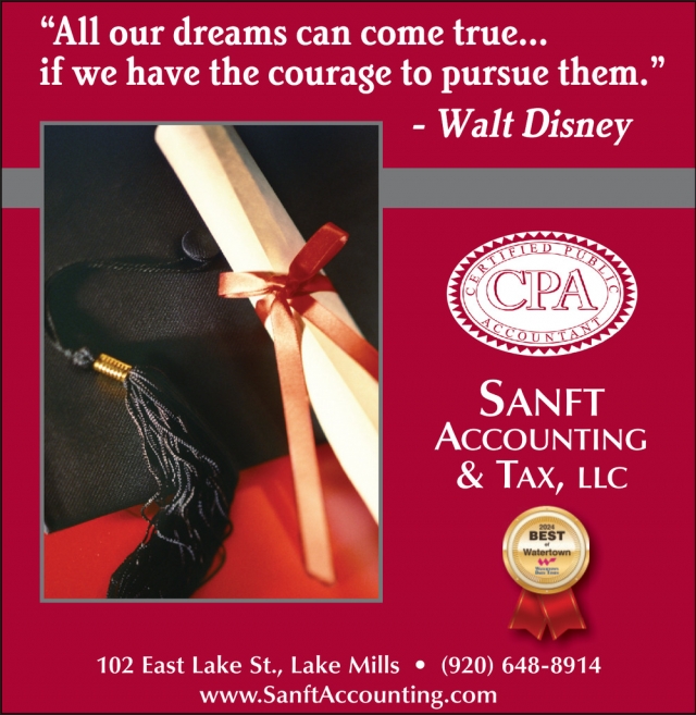 Certified Public Accounting & Consulting, Sanft Accounting & Tax, LLC, Lake Mills, WI