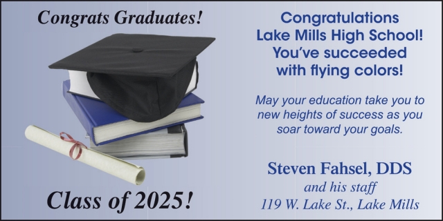 Congrats Graduates!, Steven Fahsel, DDS, Lake Mills, WI
