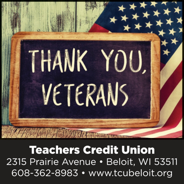 Thank You, Veterans, Teachers Credit Union, Beloit, WI