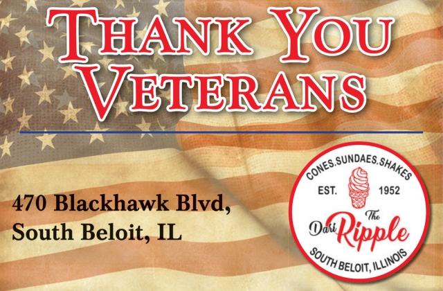 Thank You Veterans, M&M Dari-Ripple, South Beloit, IL