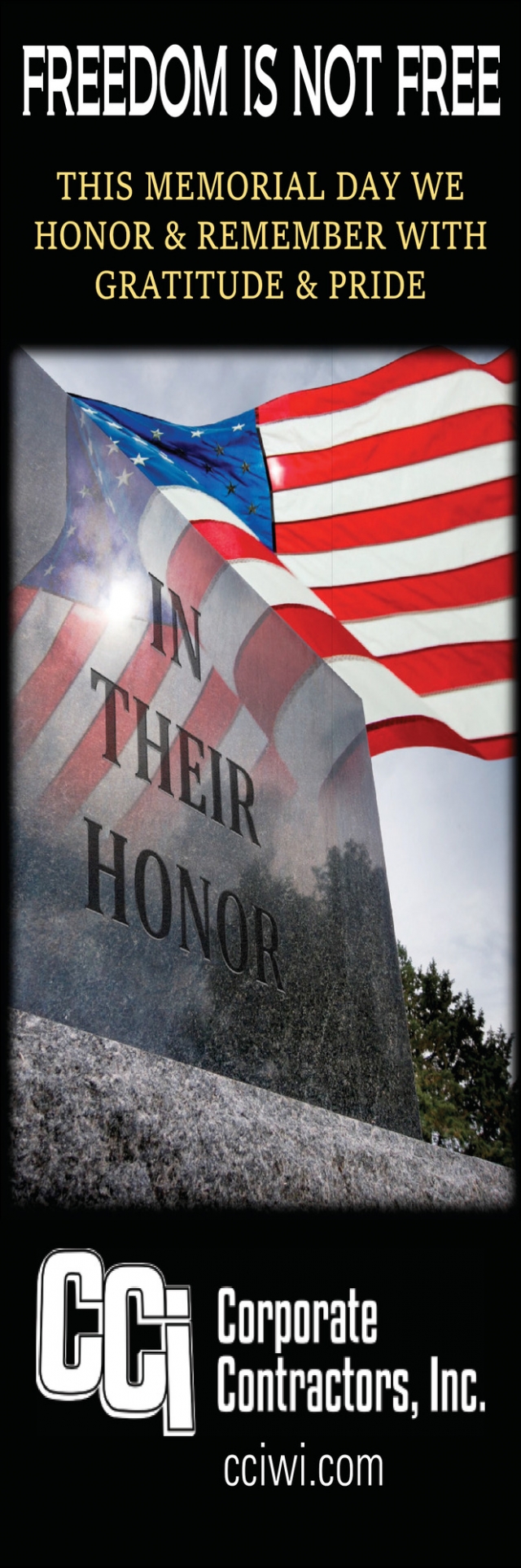 Freedom Is Not Free, Corporate Contractors, Inc, Beloit, WI
