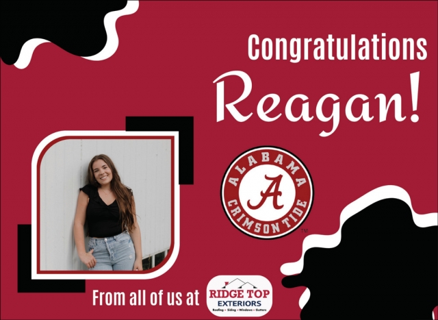 Congratulations Reagan!, Ridge Top Exteriors