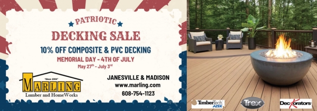Decking Sale, Marling Lumber And Home Works, Janesville, WI