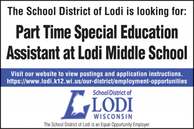 Special Education Assistant, School District of Lodi, Lodi, WI