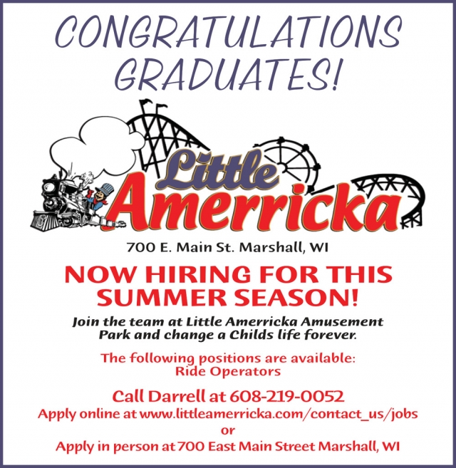 Congratulations Graduates!, Little Amerricka, Marshall, WI