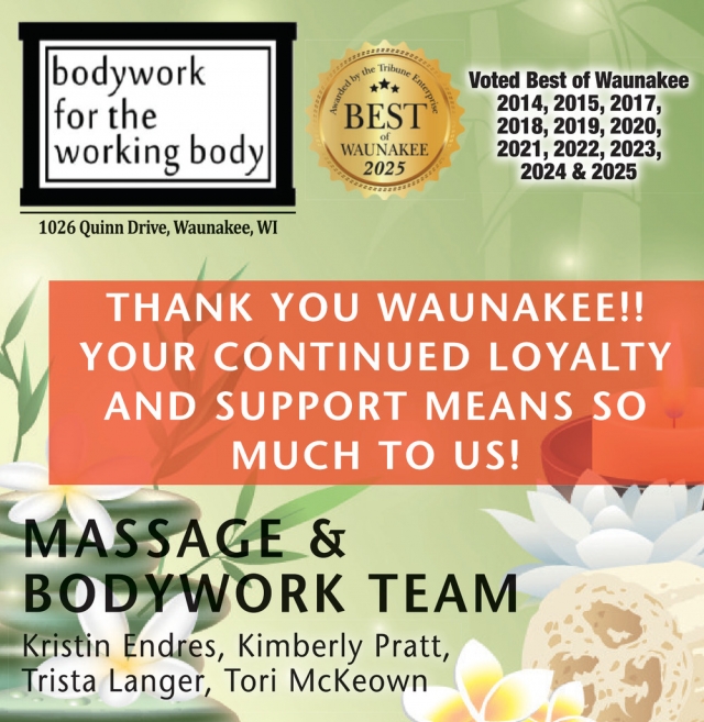Massage & Bodywork Team, Bodywork for the Working Body, Waunakee, WI