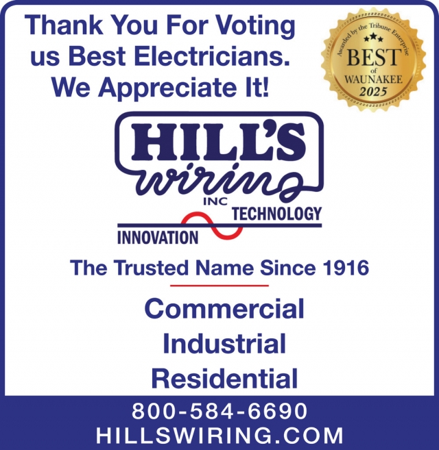 Best Electricians, Hill's Wiring, Inc., Baraboo, WI