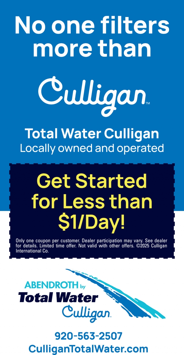 No One Filters More than Culligan, Culligan Water of Lake Mills, Lake Mills, WI