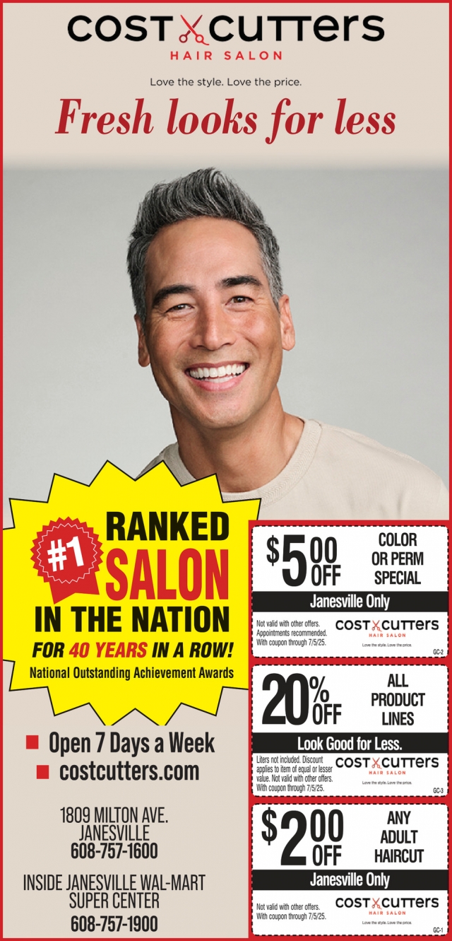 Fresh Looks for Less, Cost Cutters , Janesville, WI