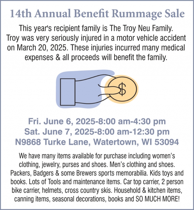 Rummage Sale, 14th Annual Benefit Rummage Sale (June 6 & 7, 2025)