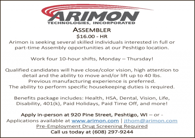 Assembler, Arimon Technologies, Inc.