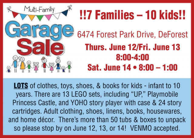 Garage Sale, Multi-Family Garage Sale (June 12 & 13, 2025)