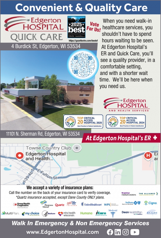 Convenient & Quality Care, Edgerton Hospital & Health Services
