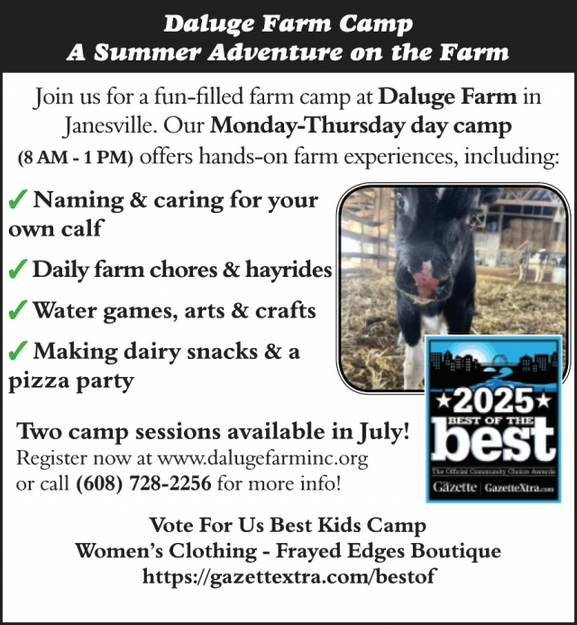 A Summer Adventure on The Farm, Daluge Farm Camp, Janesville, WI