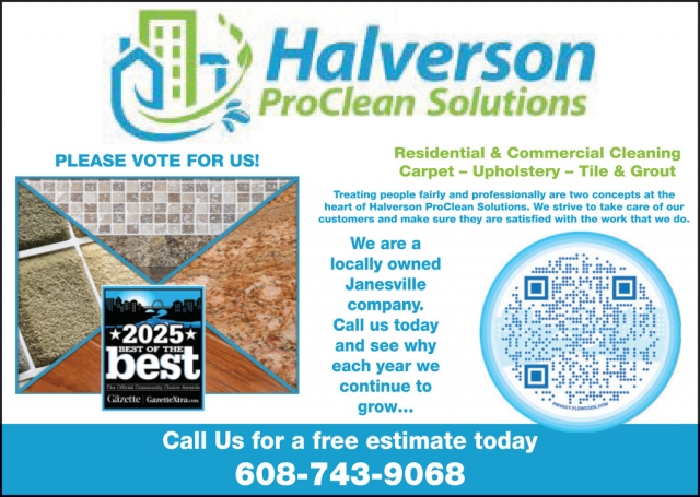 Residential & Commercial Cleaning, Halverson Proclean Solutions, Janesville, WI