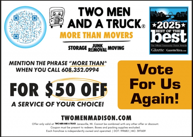 More Than Movers, Two Men & A Truck, Janesville,, WI