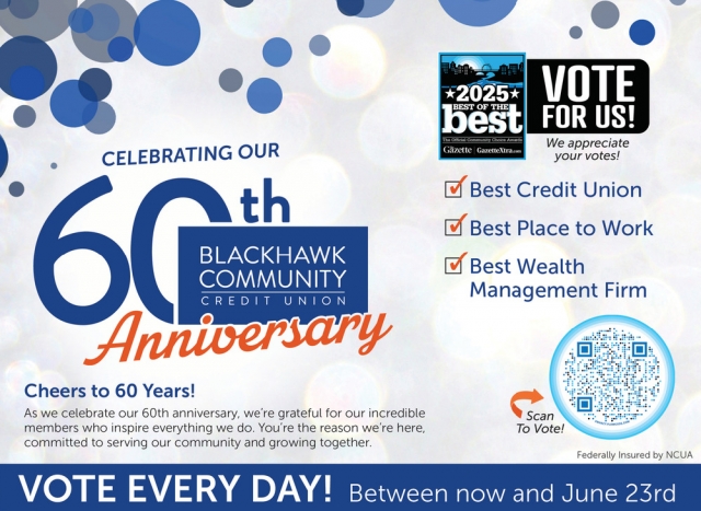 Vote Every Day!, Blackhawk Community Credit Union, Stoughton, WI