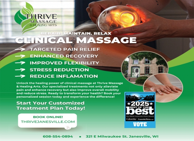 Clinical Massage, Thrive Massage & Healing Arts, Janseville, WI