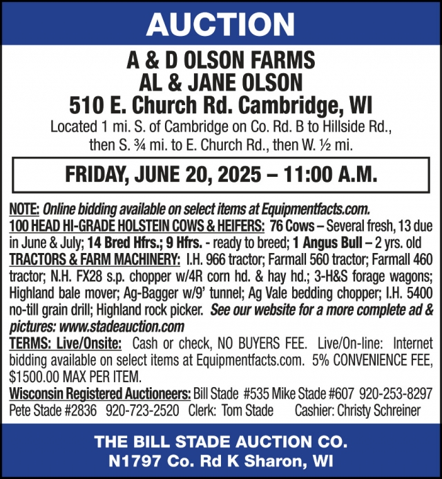 Auction, Bill Stade Stade Auction Co.