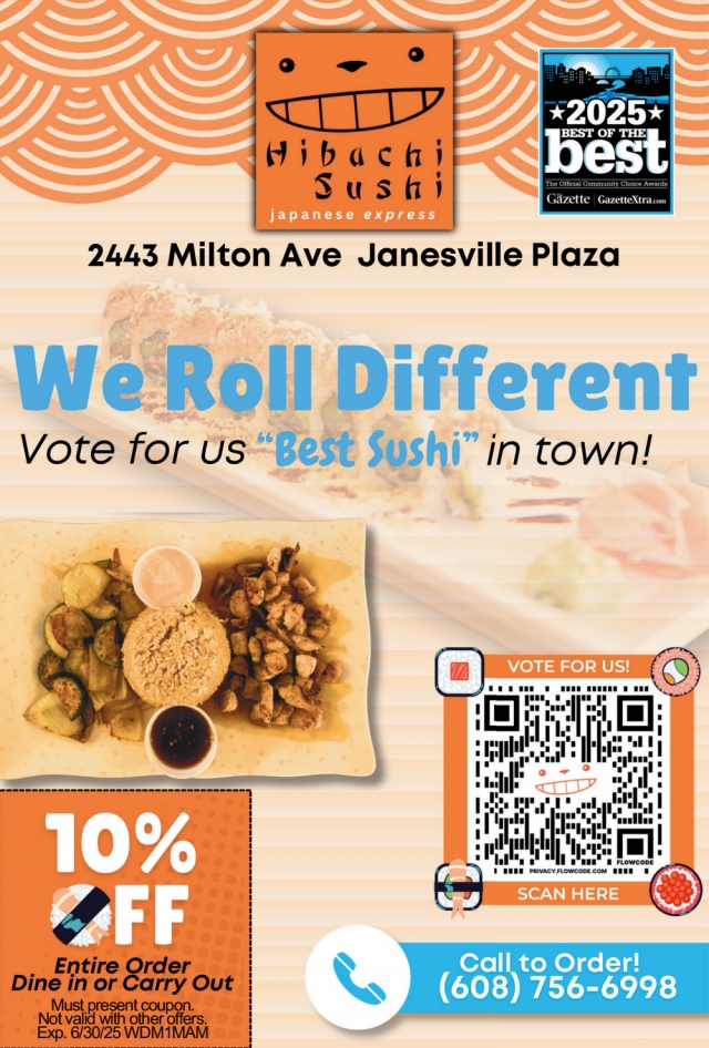 We Roll Different, Hibachi & Sushi, Janesville, WI