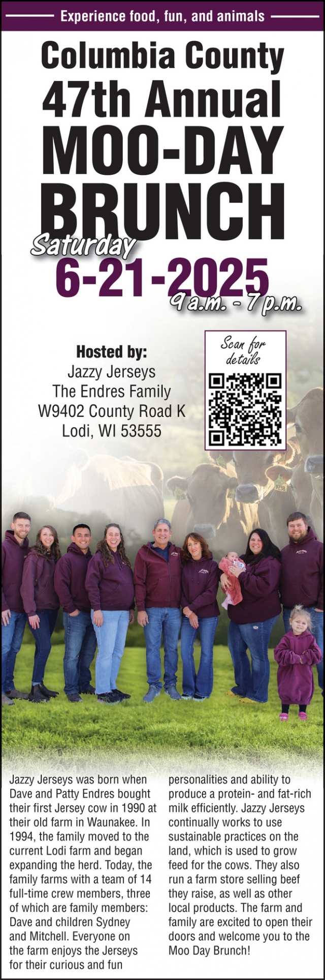 Columbia County 47th-Annual Moo-Day Brunch, Schoepp Farms LLC, Lodi, WI