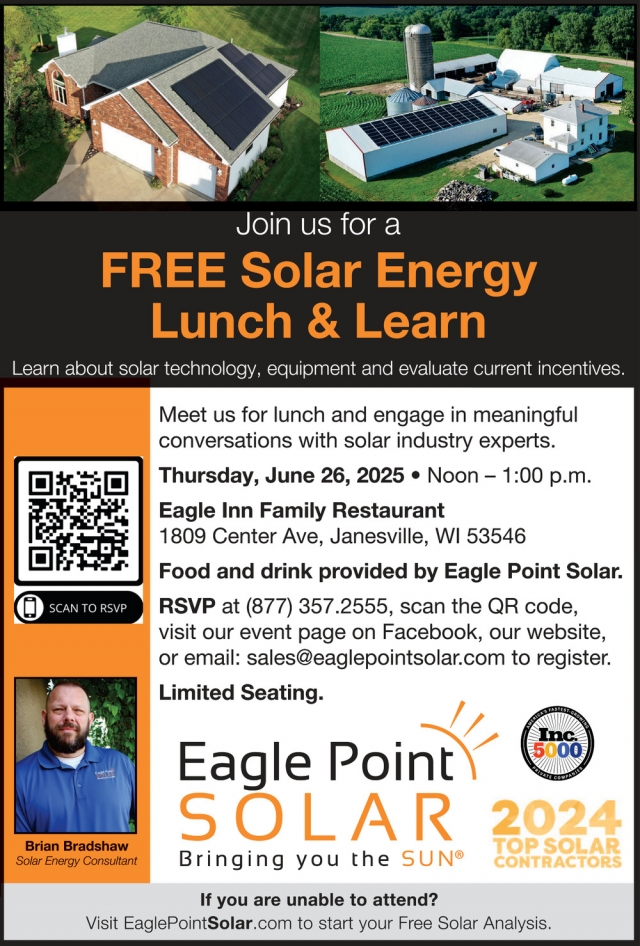 Free Solar Energy Lunch & Learn, Eagle Point Solar Free Solar Energy Lunch & Learn (June 26, 2025)