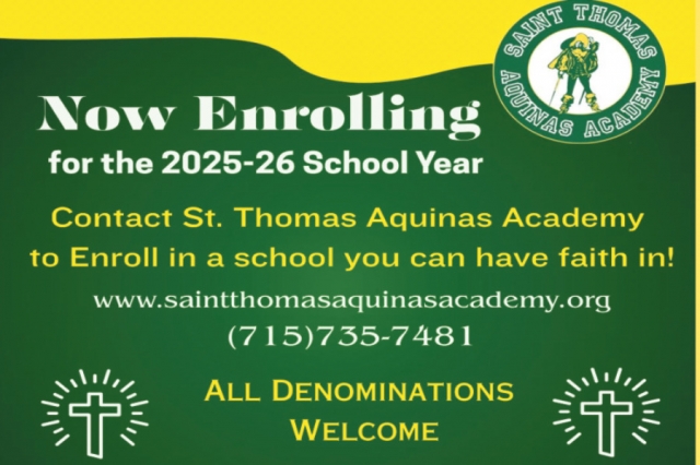 Now Enrolling for The 2025-26 School Year, Saint Thomas Aquinas Academy, Marinette, WI