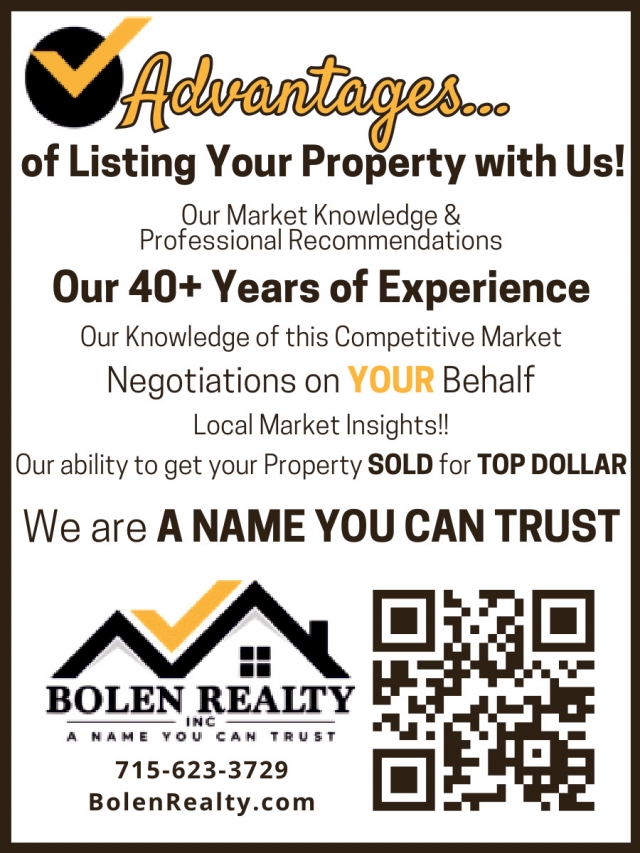 List Your Property with Us!, Bolen Realty, Antigo, WI