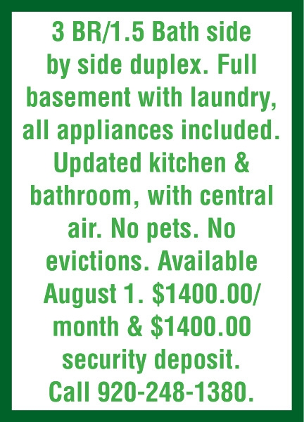 3BR/1.5 Bath, 920-248-1380