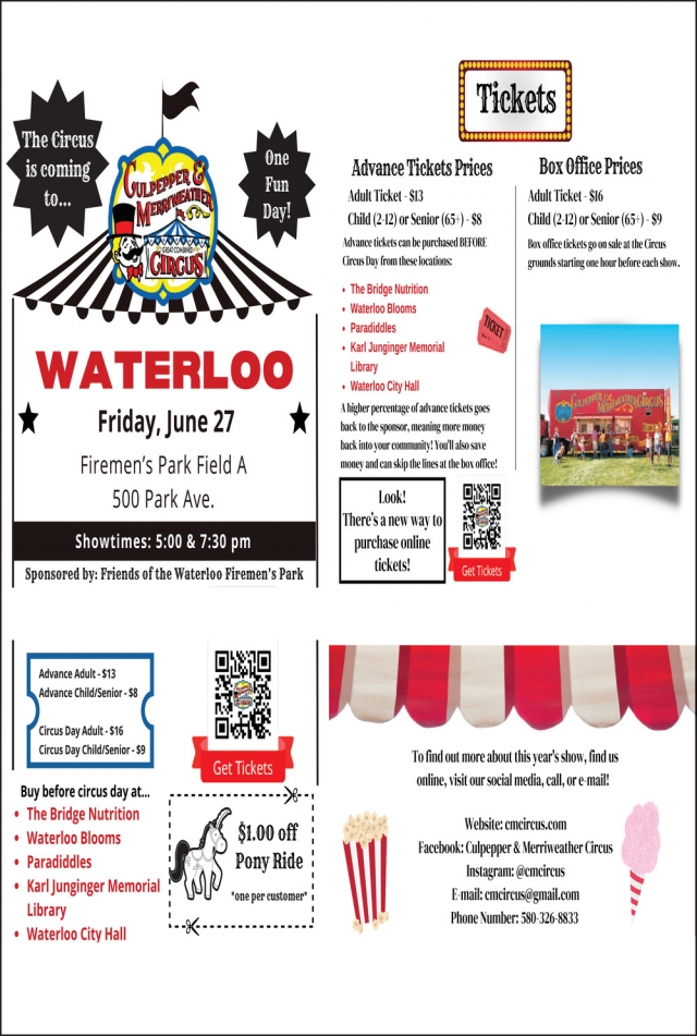 The Circus Is Coming to Town!, Culpepper & Merriweather Circus (June 27, 2025), Waterloo, WI