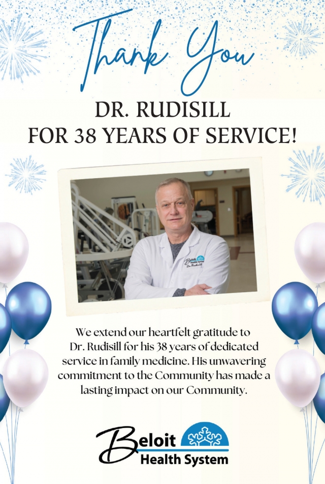 Thank You Dr. Rudisill for 38 Years of Service!, Beloit Health System
