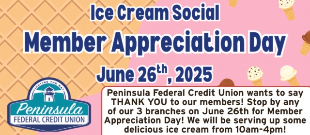 Ice Cream Social Member Appreciation Day, Peninsula Federal Credit Union, Escanaba, MI