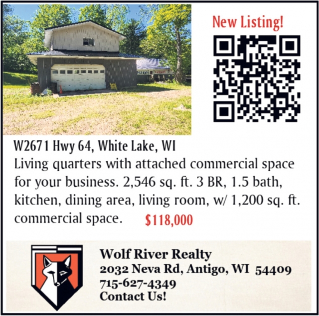 New Listing!, Wolf River Realty, Antigo, WI