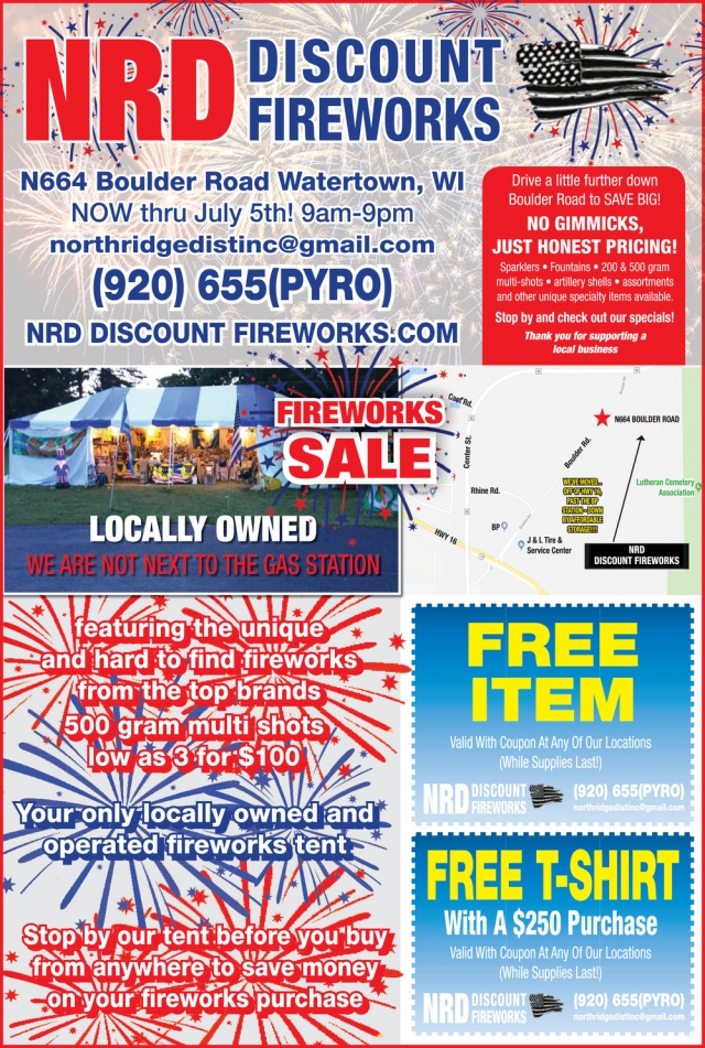 Fireworks Sale, NRD Discount Fireworks - Watertown, Watertown, WI