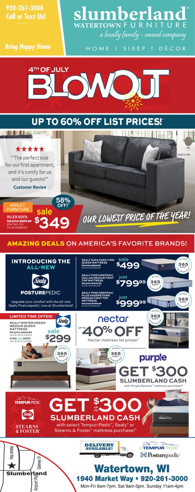 4th of July Blowout, Slumberland Furniture - Watertown, Watertown, WI