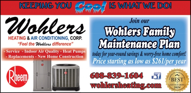 Heating & Air Conditioning, Wohlers Heating & Air Conditioning Corp., Cottage Grove, WI