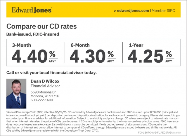 Compare Our CD Rates, Dean D Wilcox - Edward Jones