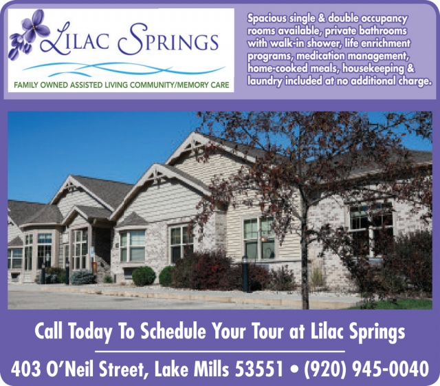 Call Today to Schedule Your Tour at Lilac Springs, Lilac Springs, Lake Mills, WI