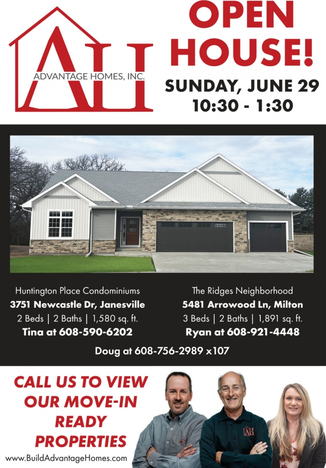 Open House!, Advantage Homes Inc., Janesville, WI